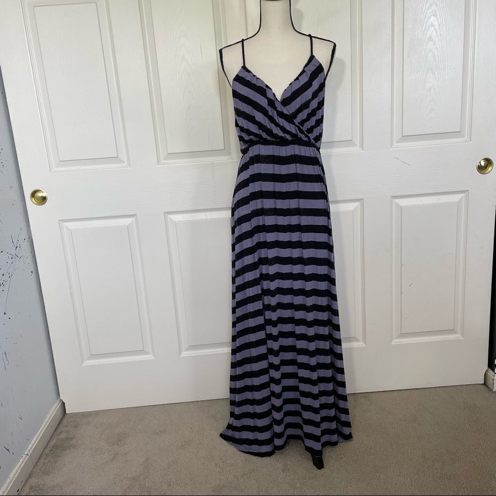 Gap Purple and Black Striped Maxi Dress. Medium